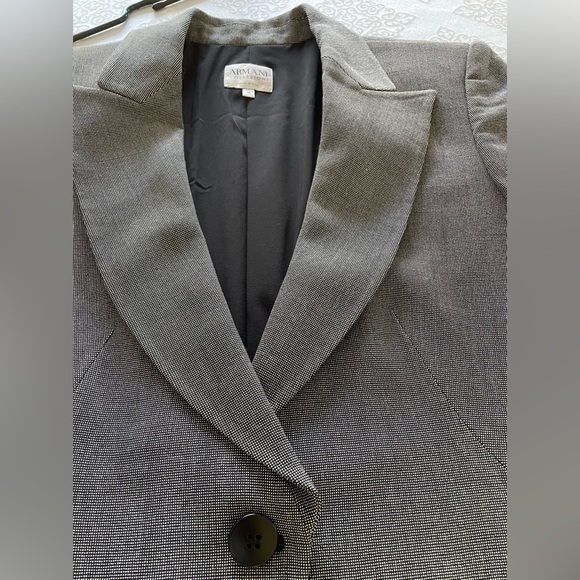 Armani Collezioni , women Wool blend single button Blazer dark gray, white dots - Picture 3 of 8